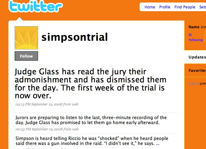 O.J. Simpson: de nuevo en el banquillo… y en Twitter