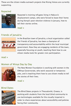 Proyectos becados por Rising Voices