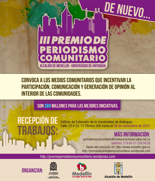 Convocatoria III Premio de Periodismo Comunitario de Medellín