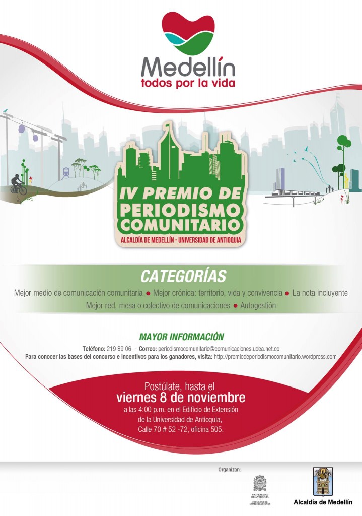 IV Premio de Periodismo Comunitario Municipio de Medellín - Universidad de Antioquia