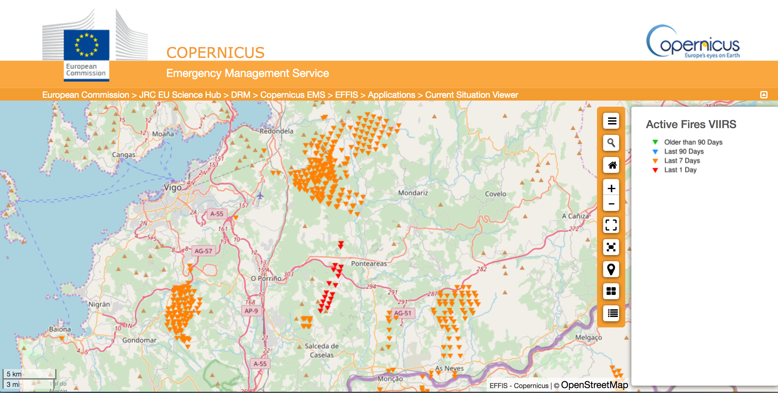 3 mapas de información geolocalizada para estar informado de los incendios de Galicia #ArdeGalicia